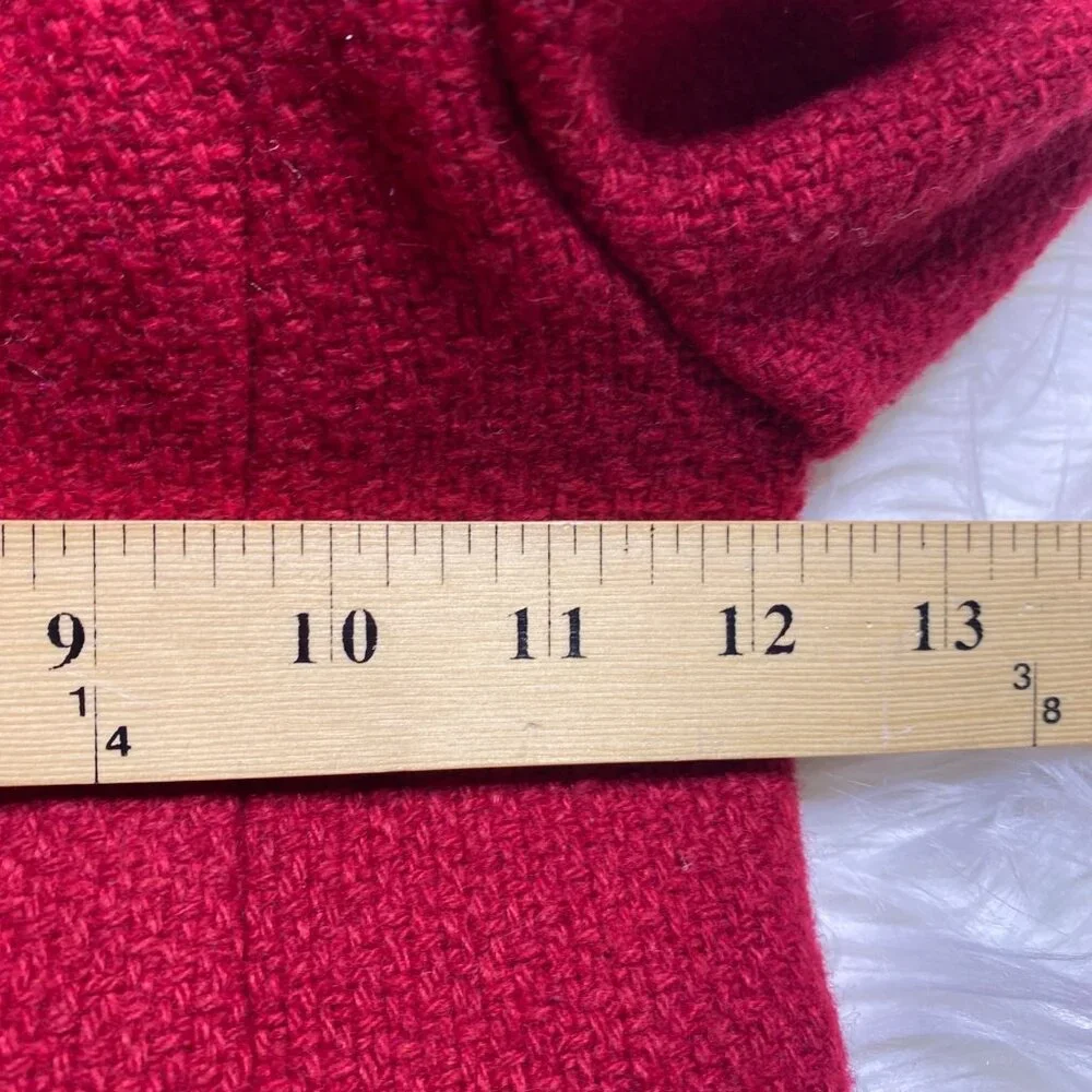 Childrens Place Coat Girls 3T Red Ruffle Collar Button Up Wool Blend Leopard‎